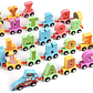 Tren Madera Didáctico Abecedario Encaje Niños Auto Locomotor - Miniatura 1