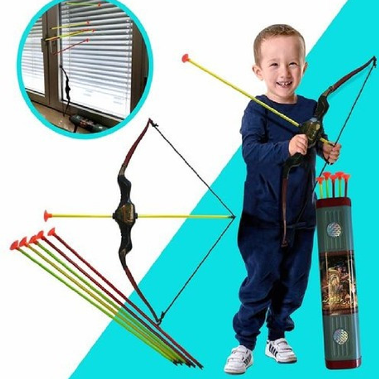 Set Arco Y Flechas Juguete Tiro Al Blanco Niños 6