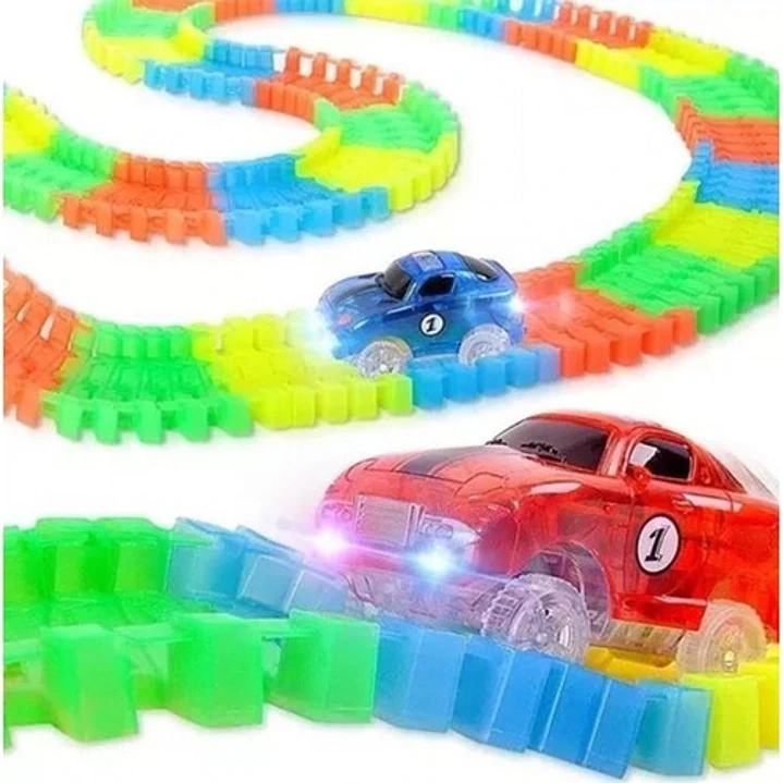 Autopista Flexible Luminosa 128 Piezas Juguete Niños  2