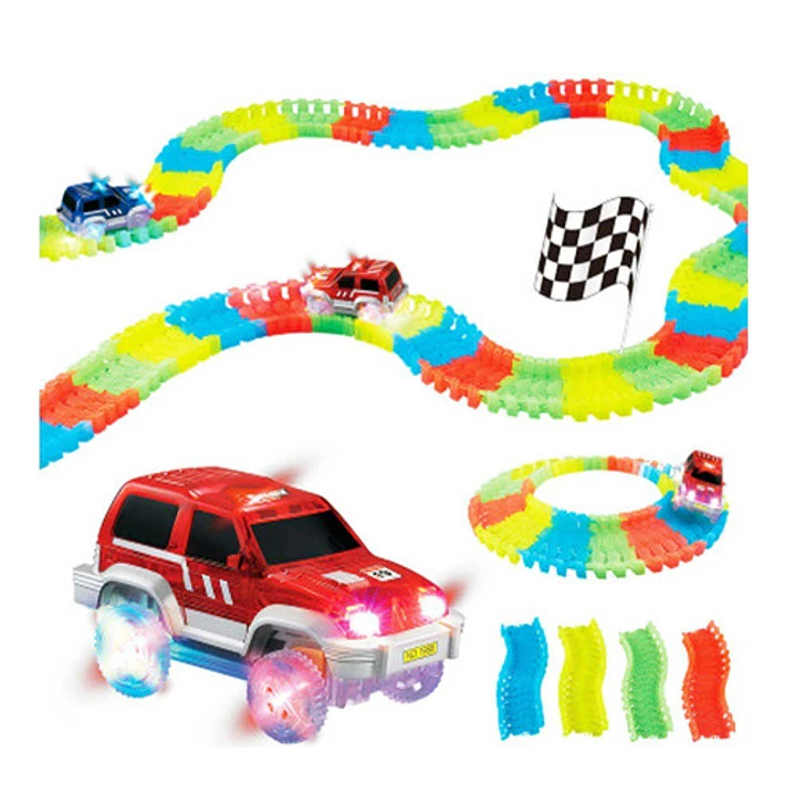 Autopista Flexible Luminosa 128 Piezas Juguete Niños  1