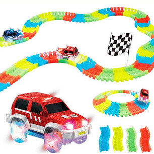 Autopista Flexible Luminosa 128 Piezas Juguete Niños 