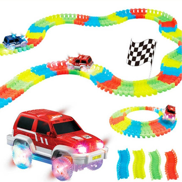 Autopista Flexible Luminosa 128 Piezas Juguete Niños  1