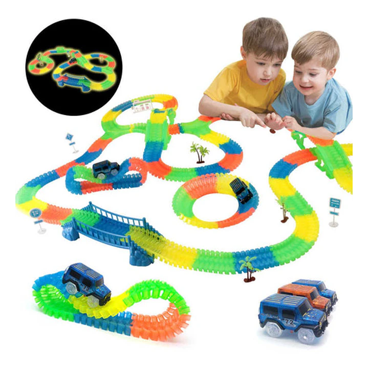 Autopista Flexible Luminosa 128 Piezas Juguete Niños  7