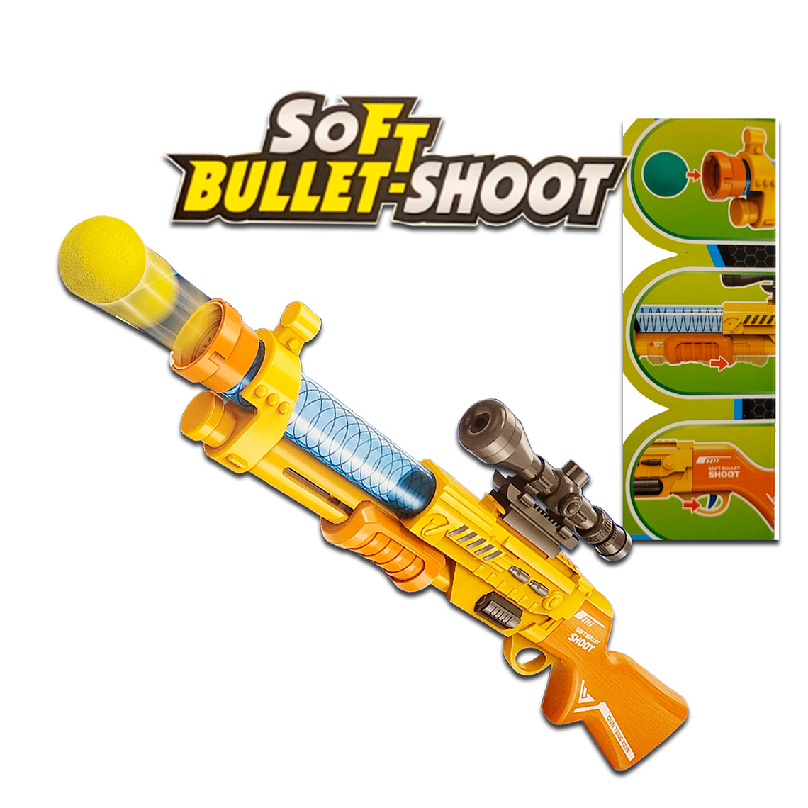 Rifle Bazooka Lanza Pelotas Soft Niños Juguete 1