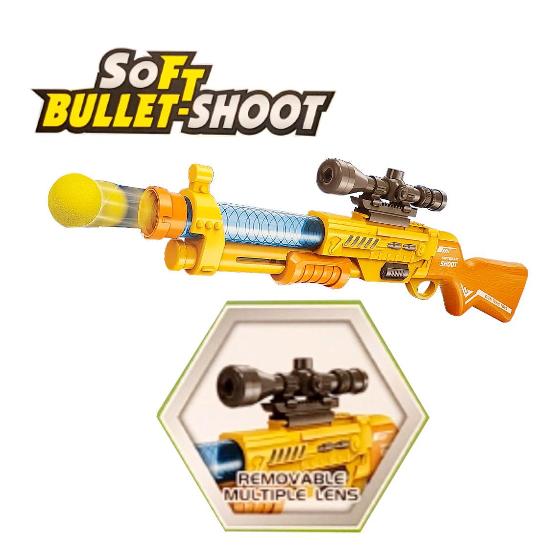Rifle Bazooka Lanza Pelotas Soft Niños Juguete 5
