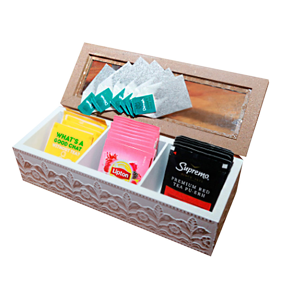 Caja Madera Para Te E Infusiones Organizador Bolsitas Te 4