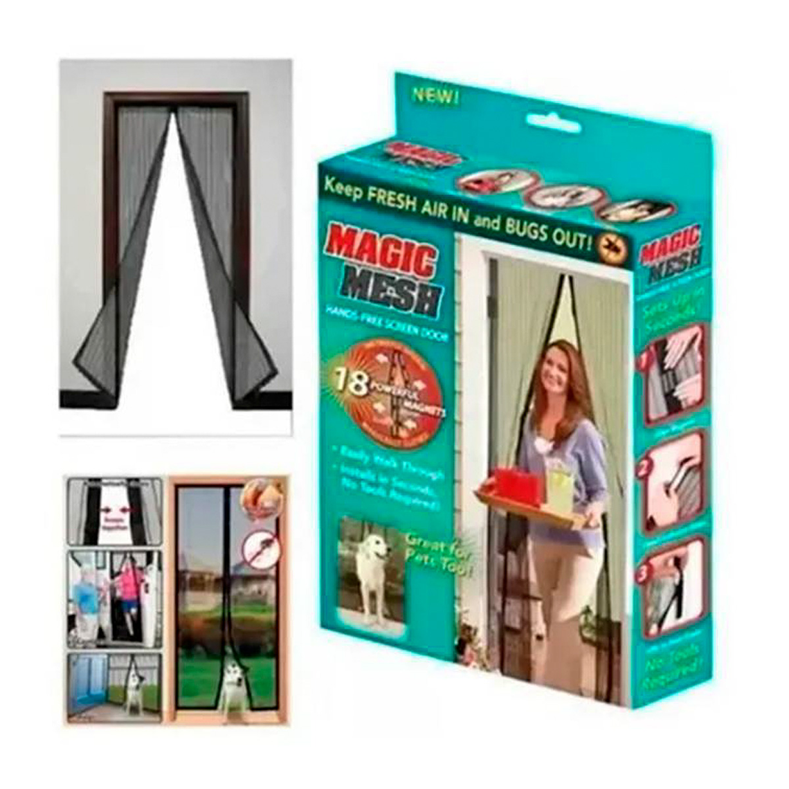Malla puerta magnética anti mosquitos 1
