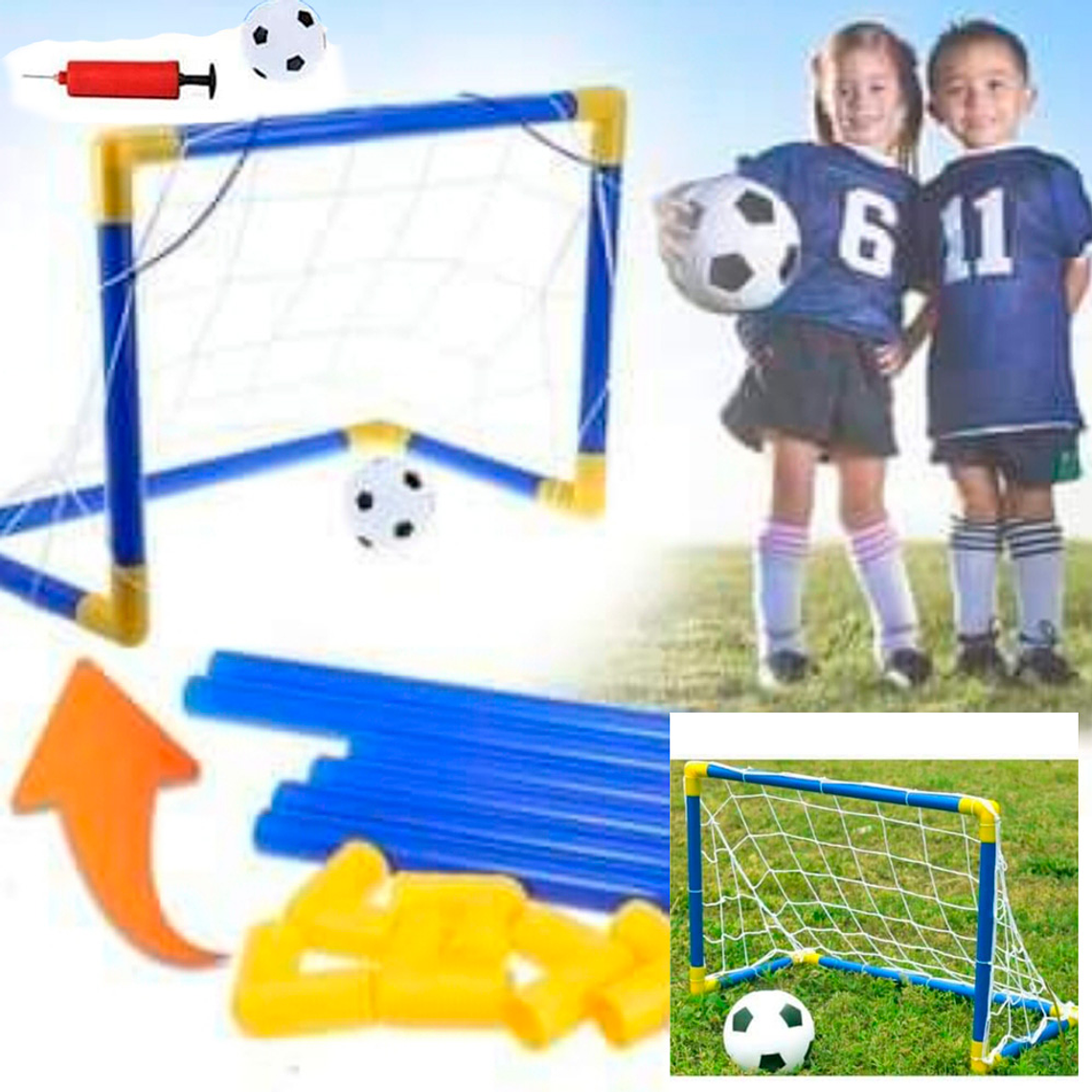 Arco Fútbol Grande Set Niños Juguete Envíos 3