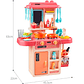 cocina agua 42 piezas  vapor luces sonidos niños - Miniatura 3