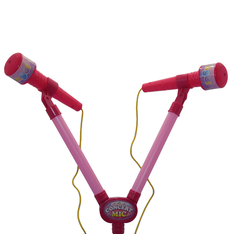 Micrófono Doble Karaoke con luces Pedestal Niños Mp3. 3
