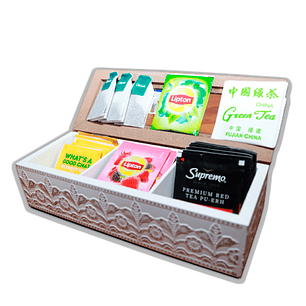 Caja Madera Para Te E Infusiones Organizador Bolsitas Te