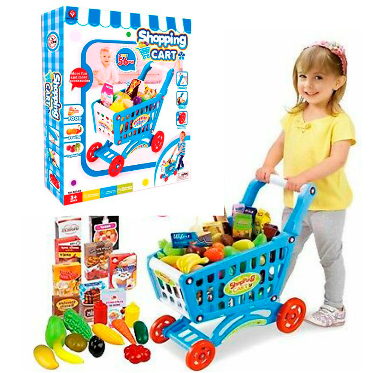 Carrito Supermercado Niños Juguete Compras Accessorios  7