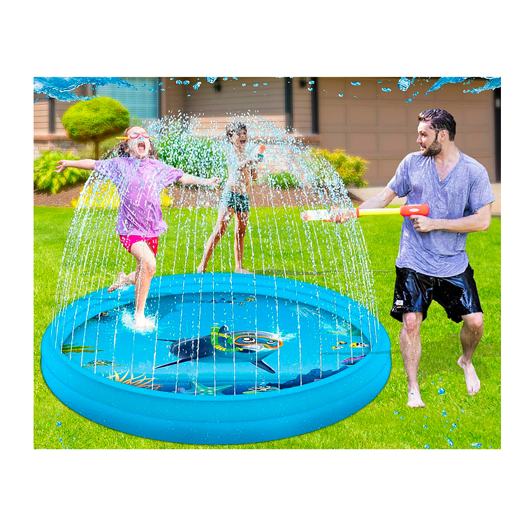 Piscina inflable lanza agua aspersor 1