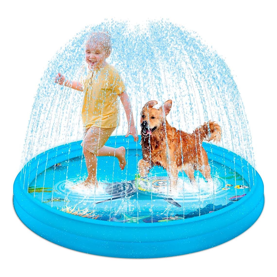 Piscina inflable lanza agua aspersor 3