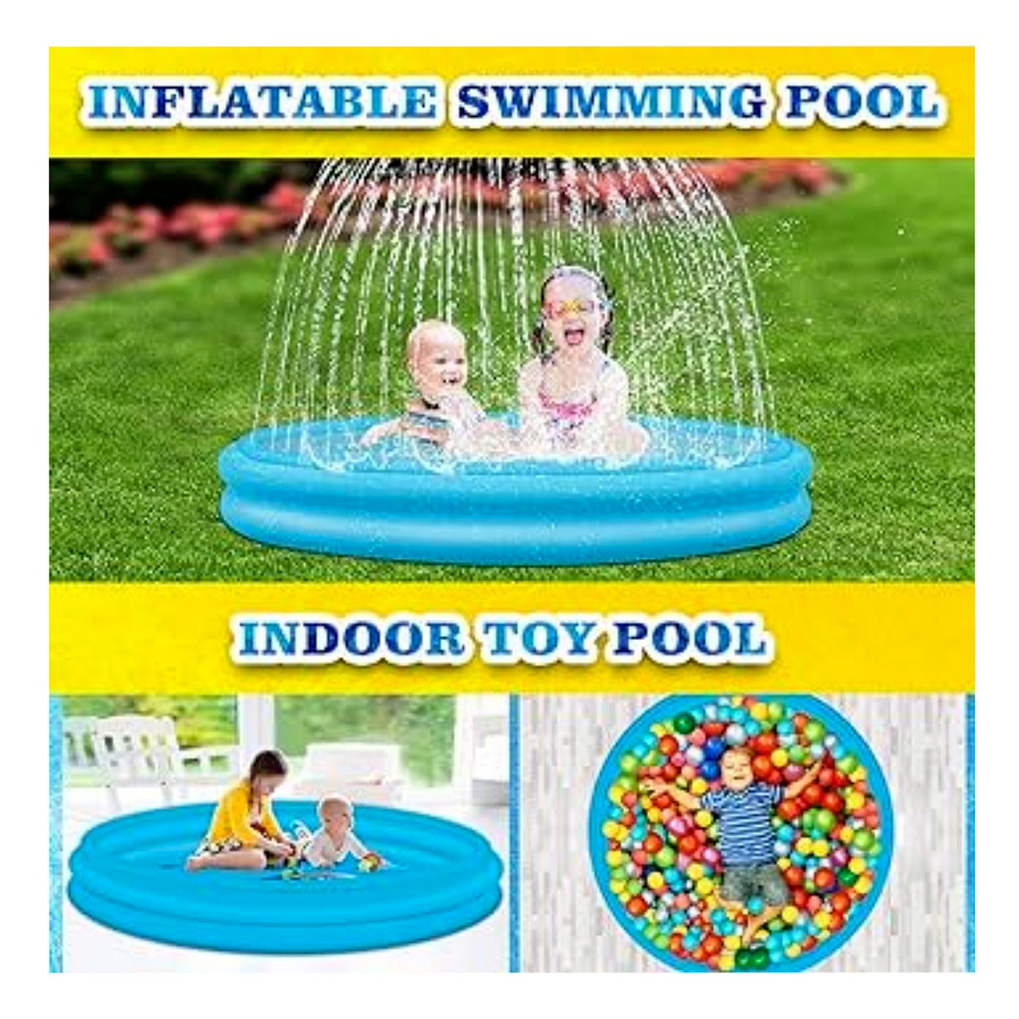 Piscina inflable lanza agua aspersor 9