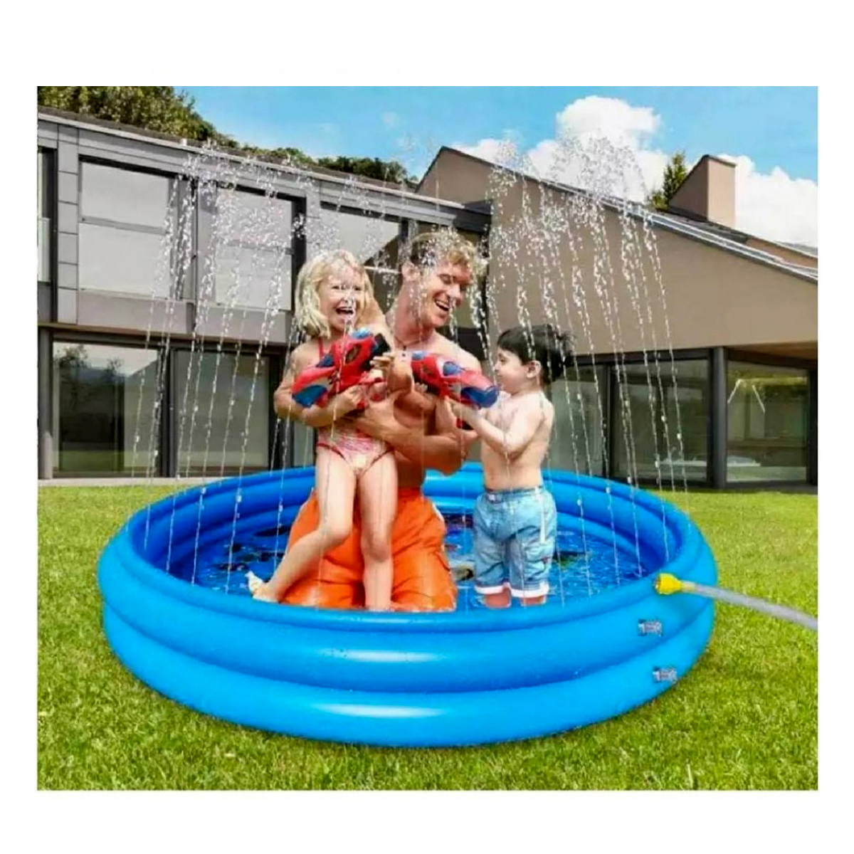 Piscina inflable lanza agua aspersor 10