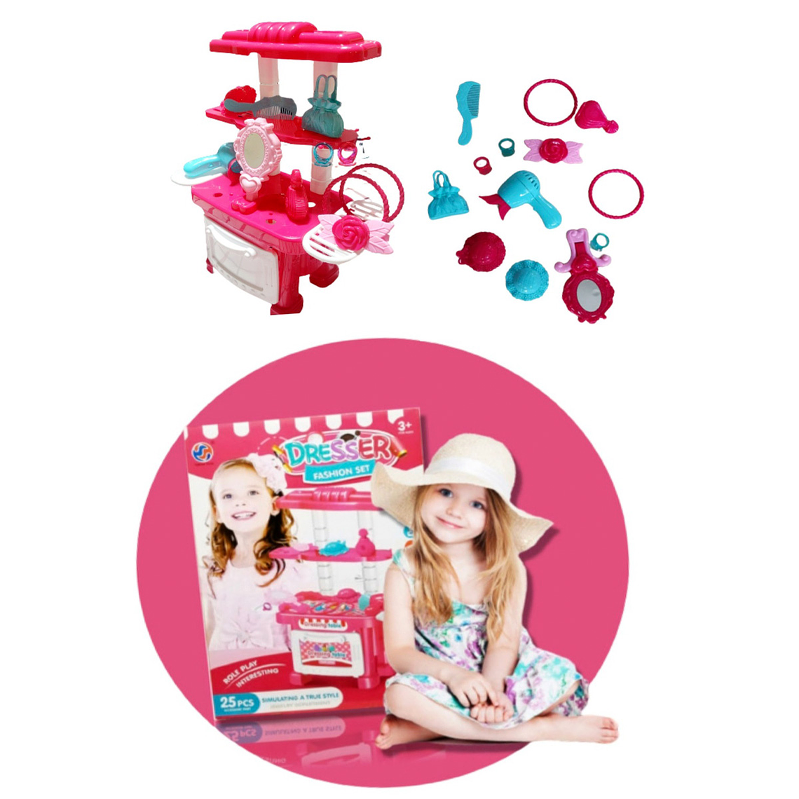 Tocador Belleza Accesorios Niñas Juguete 9