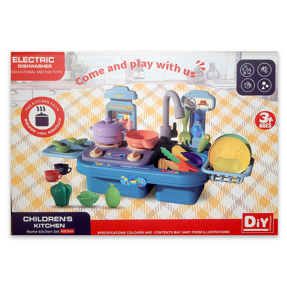 Lavaplatos Agua Real Juguete Interactivo Unisex Portátil 1