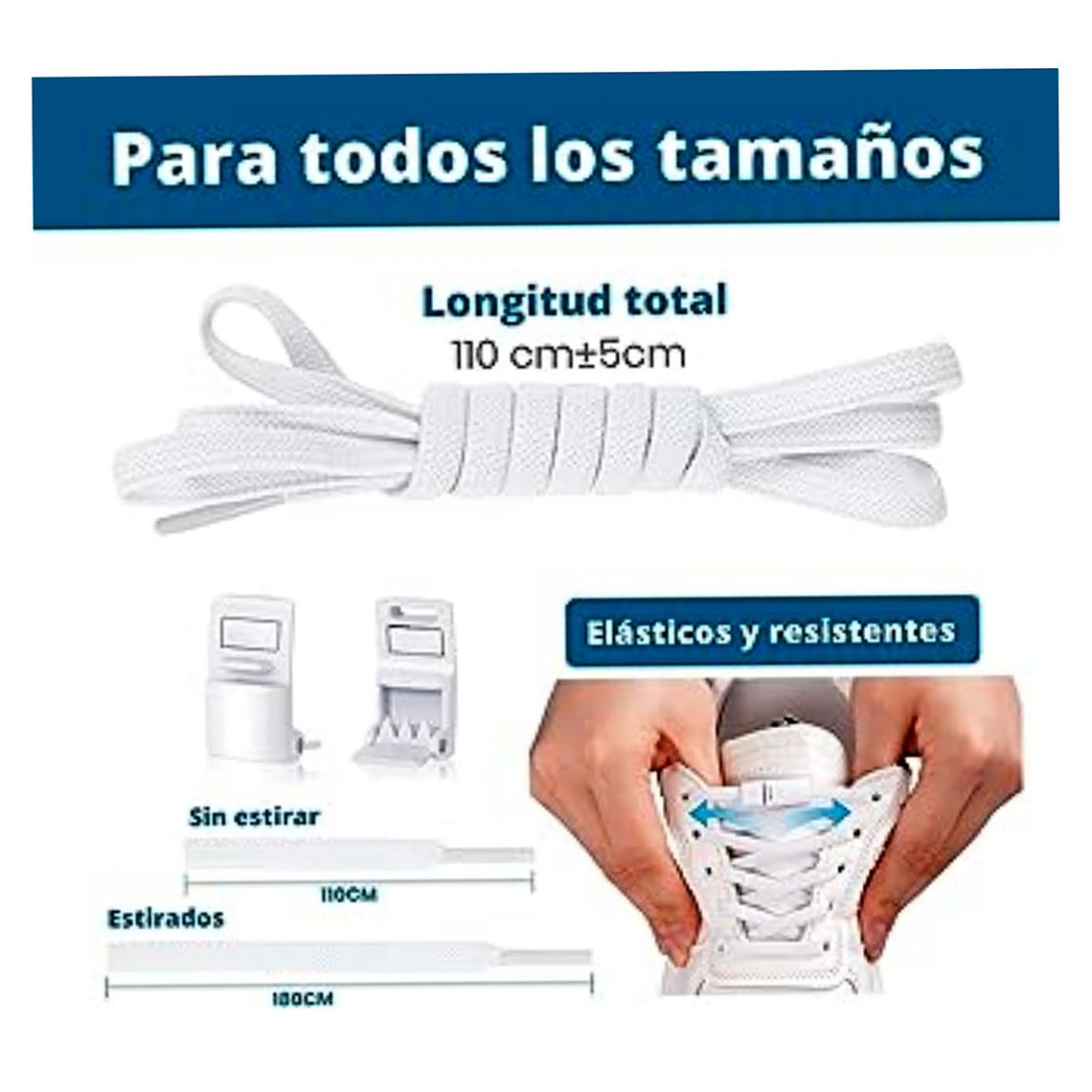 Cordones Elásticos Imantados Ajustables Sin Nudos Estándar 8