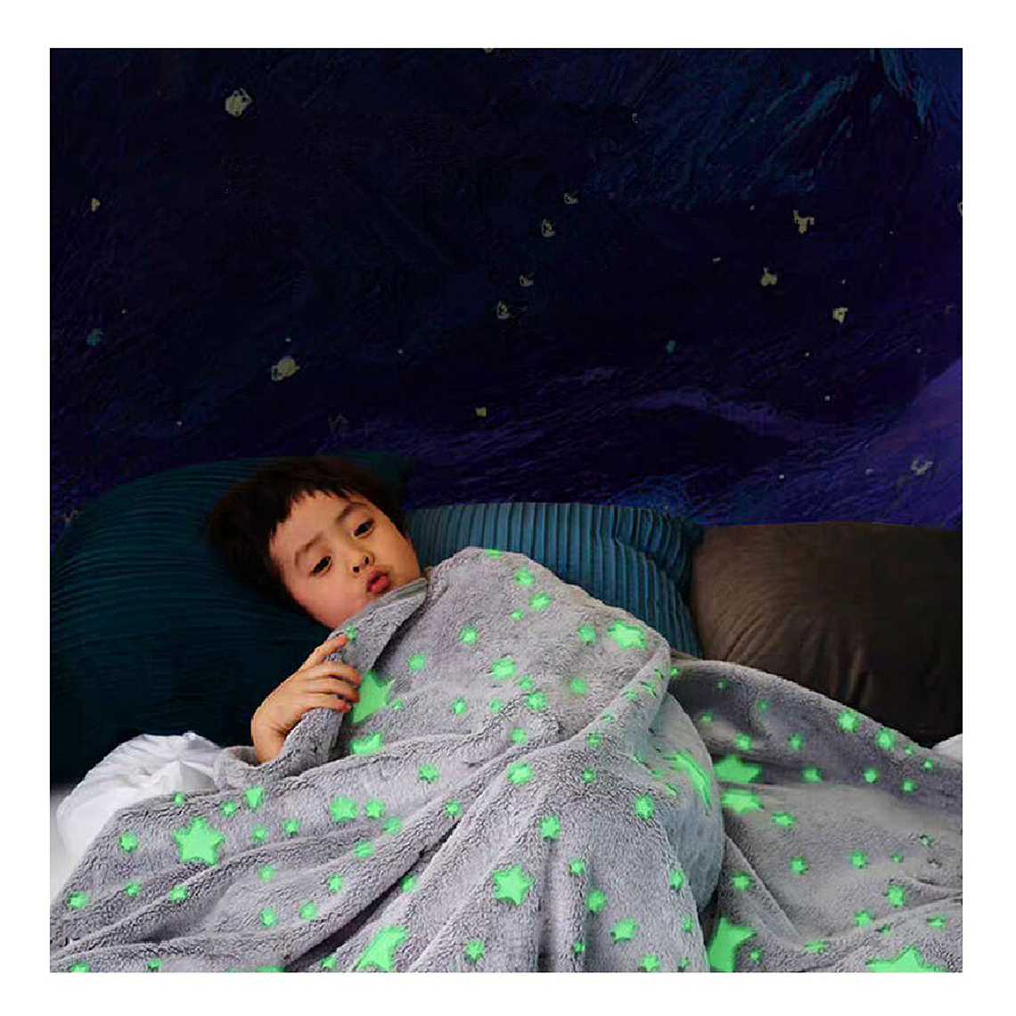 Manta Mágica Luminosa Xl Cobija Brilla Oscuridad Niños 2