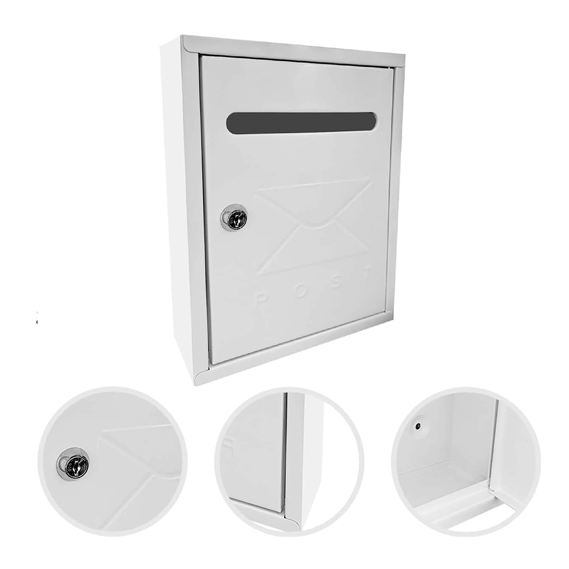 Buzon Cartas Metálico Llaves Seguridad Correspondencia 1