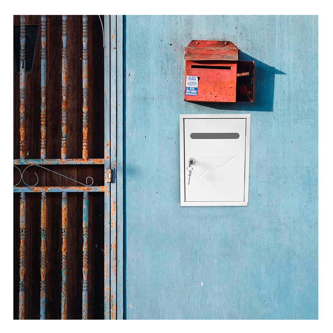 Buzon Cartas Metálico Llaves Seguridad Correspondencia 4