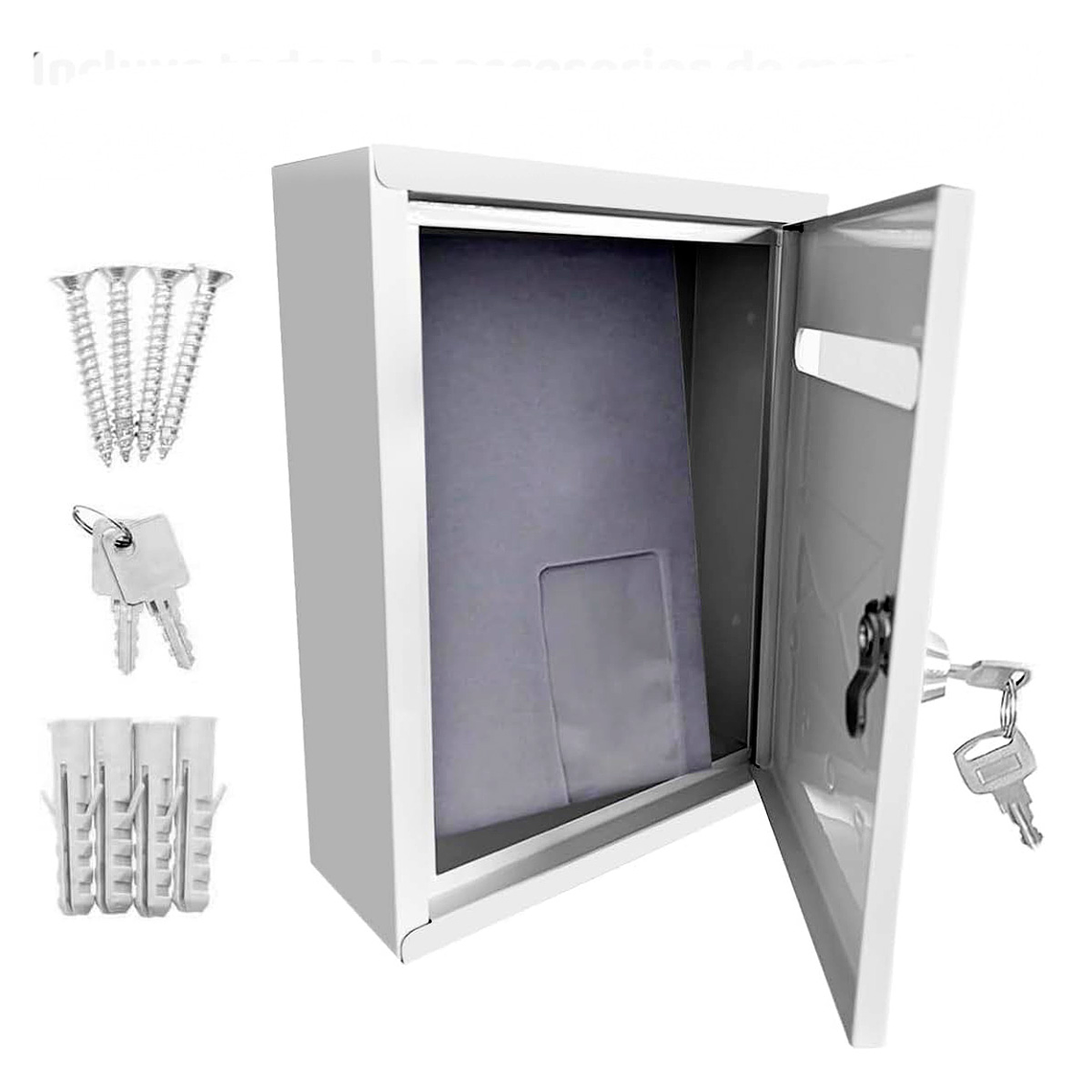 Buzon Cartas Metálico Llaves Seguridad Correspondencia 6