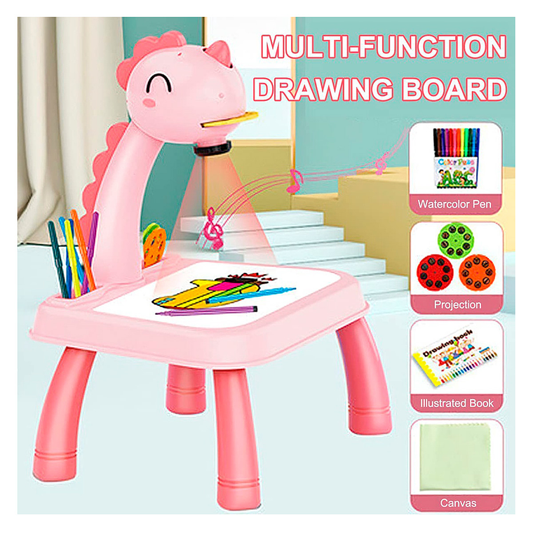 Descripción Mesa para dibujo con proyector LED para niños, 2