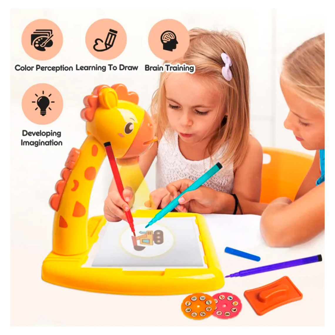 Descripción Mesa para dibujo con proyector LED para niños, 5