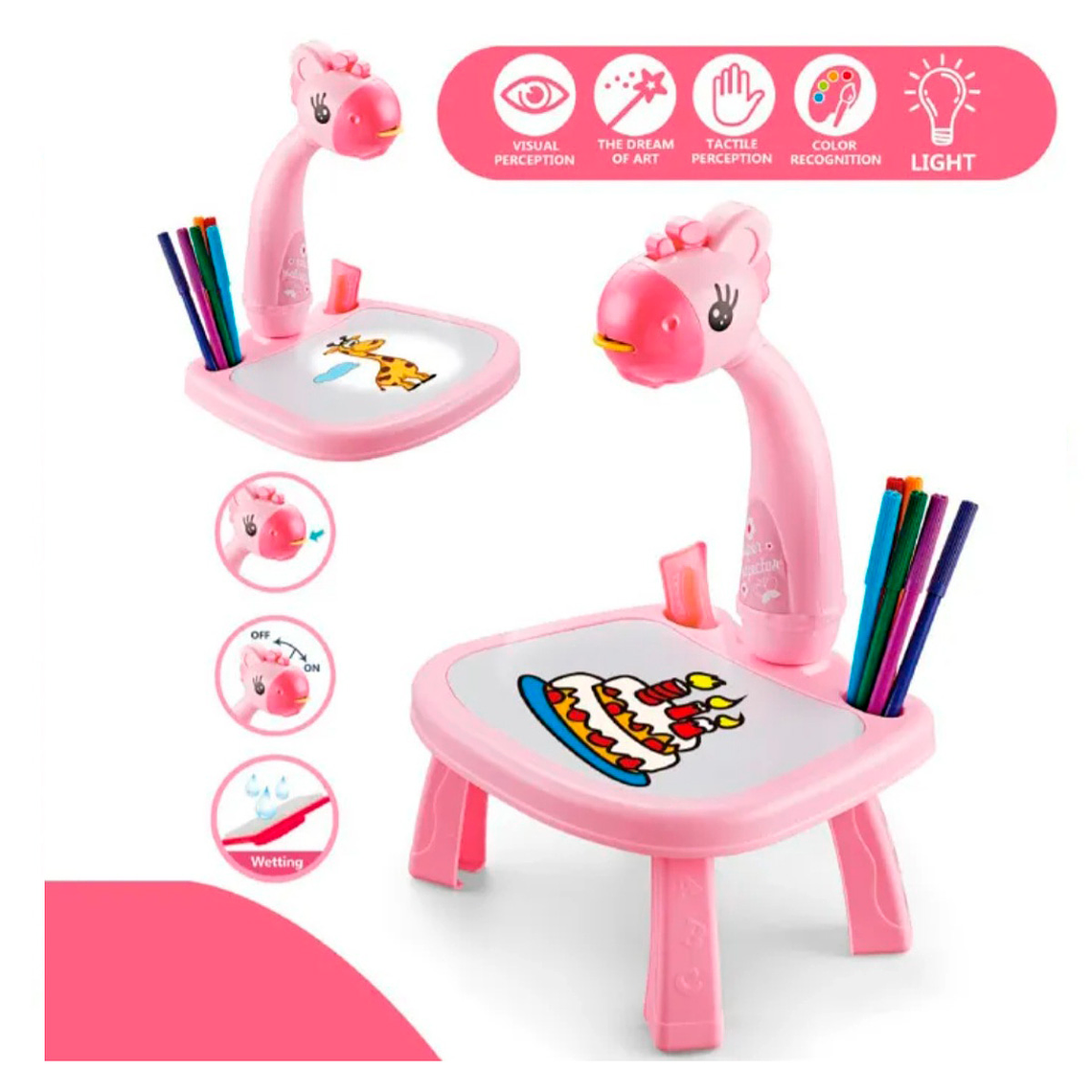 Descripción Mesa para dibujo con proyector LED para niños, 9