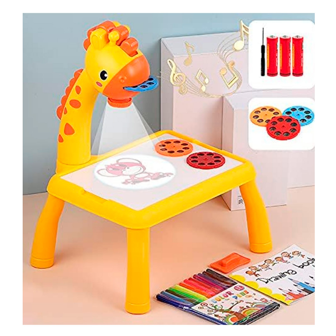 Descripción Mesa para dibujo con proyector LED para niños, 10