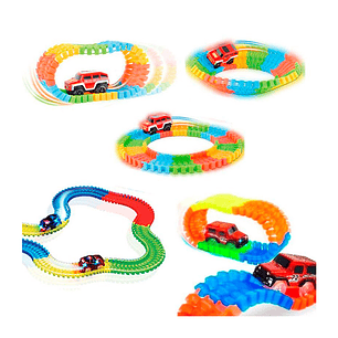 Autopista Flexible Luminosa 165 Piezas 240 Cm