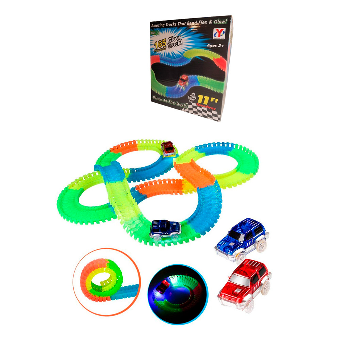 Autopista Flexible Luminosa 165 Piezas 240 Cm 5