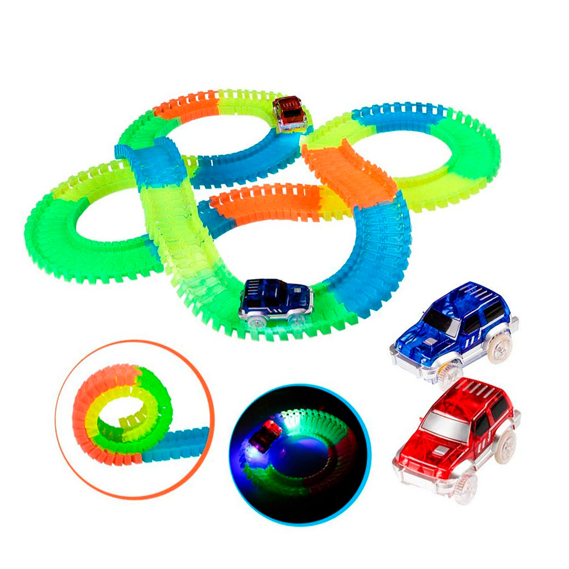 Autopista Flexible Luminosa 165 Piezas 240 Cm 6