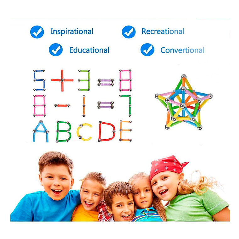 Magnéticos Construcción Bolitas 3d Juguete Didáctico 5