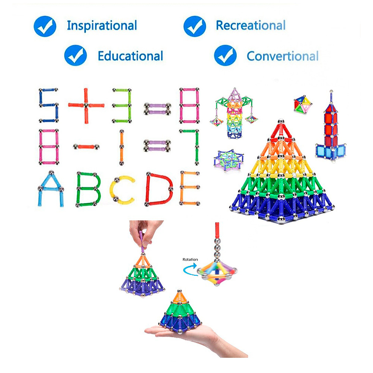 Magnéticos Construcción Bolitas 3d Juguete Didáctico 7