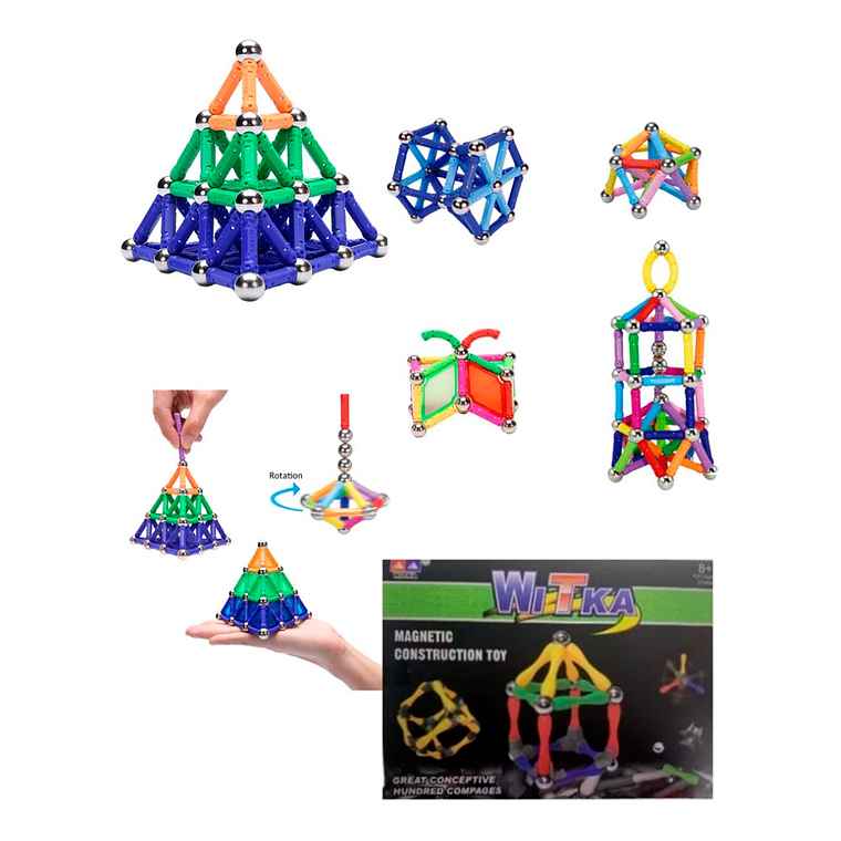 Magnéticos Construcción Bolitas 3d Juguete Didáctico 8