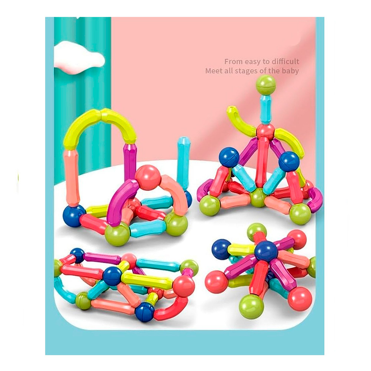 Bloques Magnéticos Construcción Didáctico Magnétic Stick 3