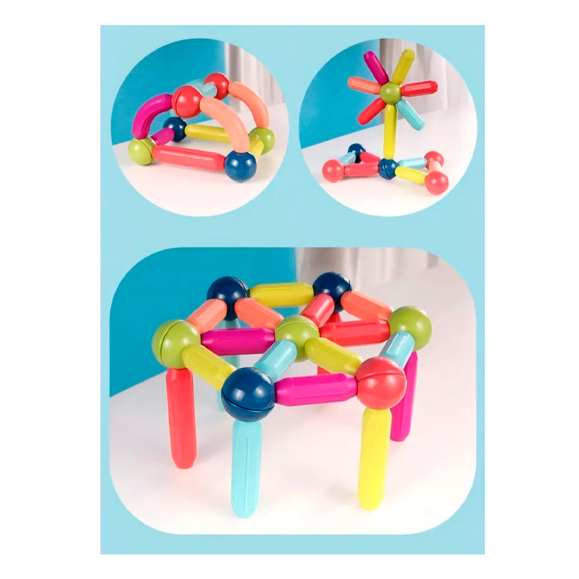 Bloques Magnéticos Construcción Didáctico Magnétic Stick 10