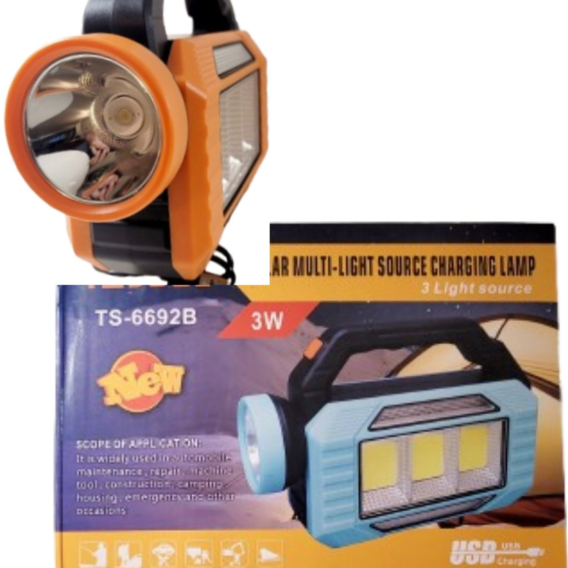 Linterna emergencia solar USB recargable Powerbank 5