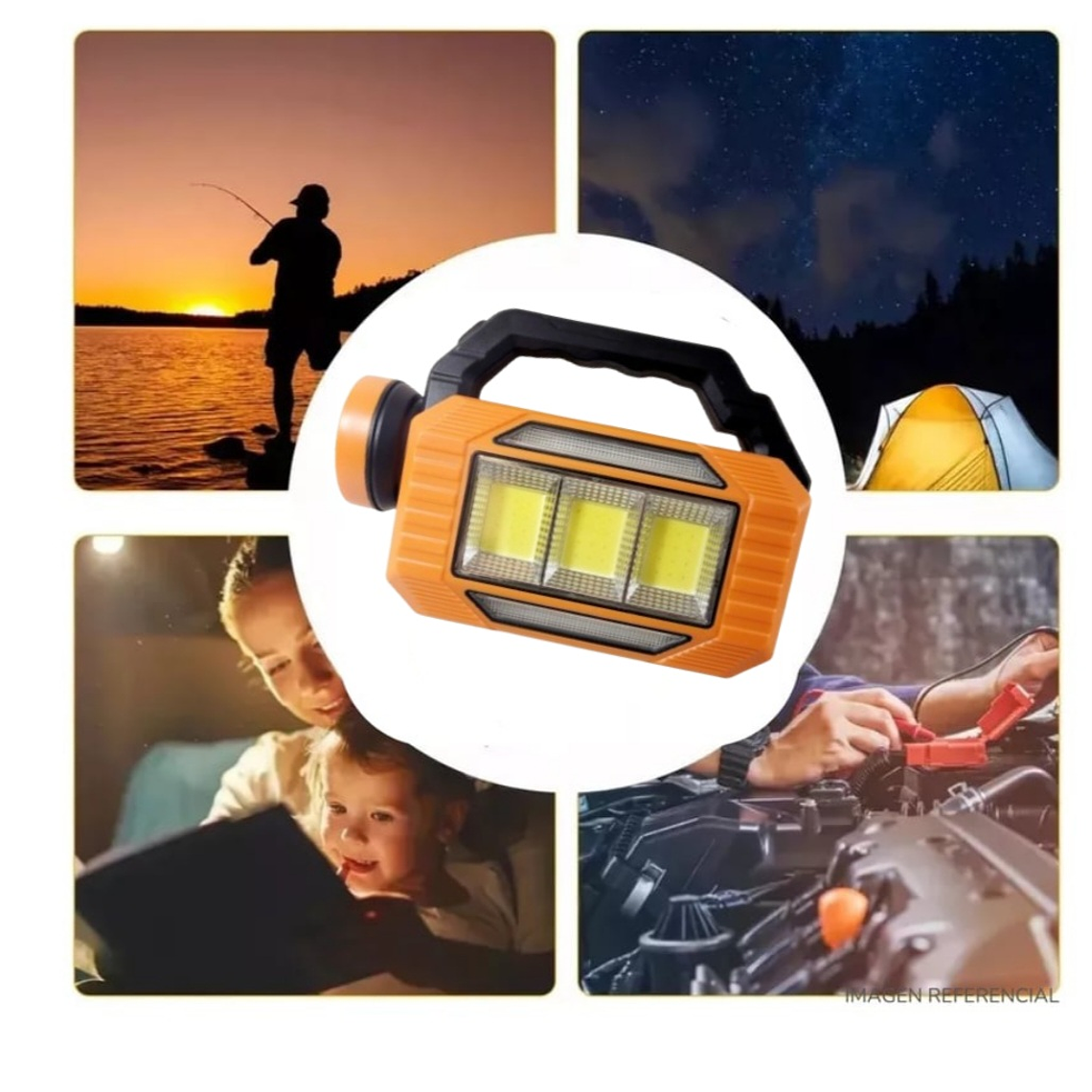 Linterna emergencia solar USB recargable Powerbank 12