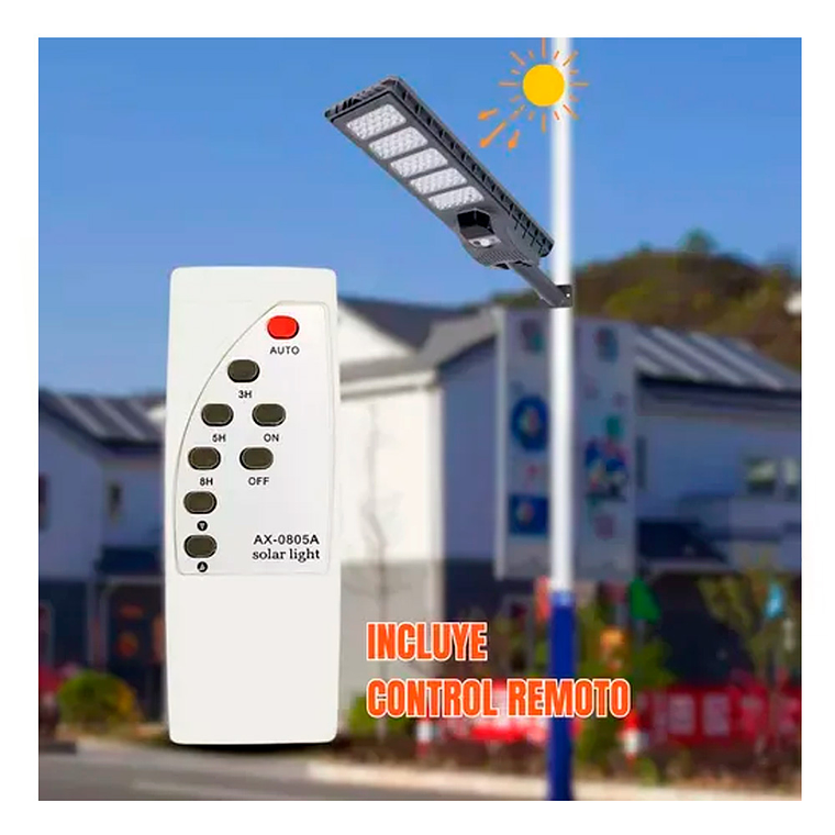Foco Led Luminaria Solar Sensor de Movimiento Control 500W IP65 8
