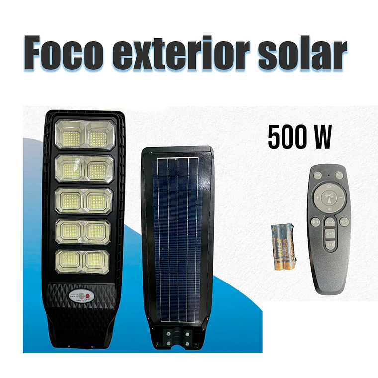 Foco Led Luminaria Solar Sensor de Movimiento Control 500W IP65 1