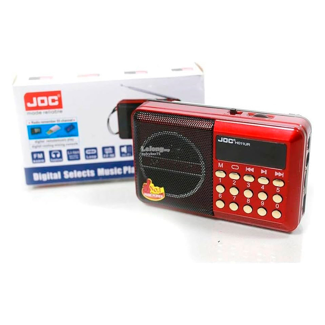 Radio Portátil Recargable Usb Bluetooth Jac Emergencia Rojo 2