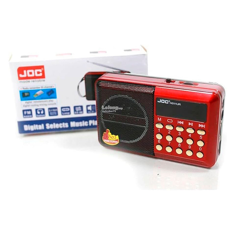Radio Portátil Recargable Usb Bluetooth Jac Emergencia Rojo 2