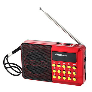Radio Portátil Recargable Usb Bluetooth Jac Emergencia Rojo