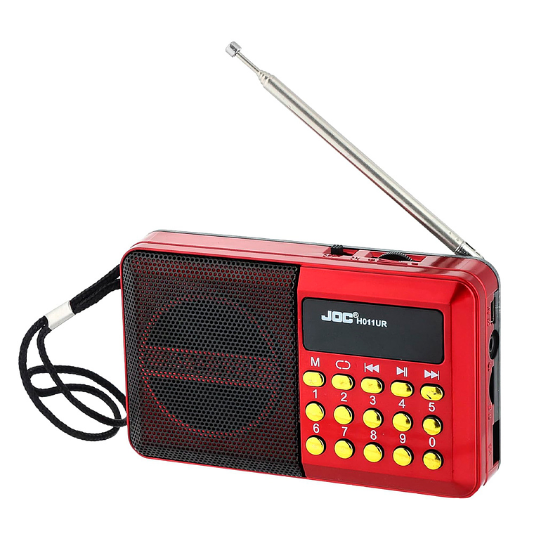 Radio Portátil Recargable Usb Bluetooth Jac Emergencia Rojo 1