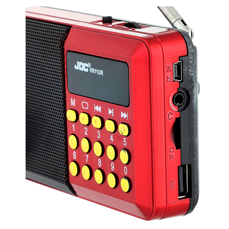 Radio Portátil Recargable Usb Bluetooth Jac Emergencia Rojo 3