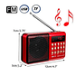 Radio Portátil Recargable Usb Bluetooth Jac Emergencia Rojo - Miniatura 5