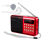 Radio Portátil Recargable Usb Bluetooth Jac Emergencia Rojo - Miniatura 7